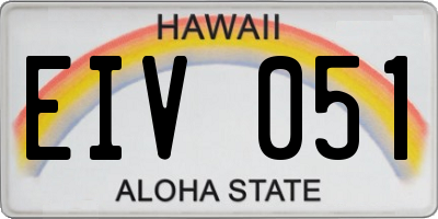 HI license plate EIV051