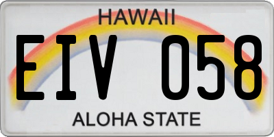 HI license plate EIV058