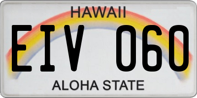 HI license plate EIV060