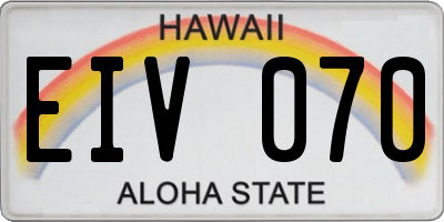 HI license plate EIV070