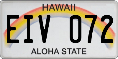 HI license plate EIV072