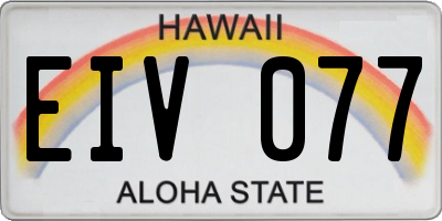 HI license plate EIV077