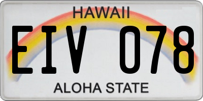 HI license plate EIV078
