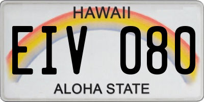 HI license plate EIV080
