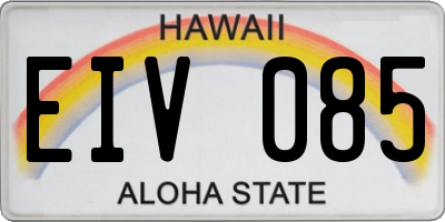 HI license plate EIV085