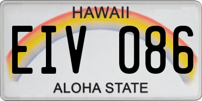 HI license plate EIV086