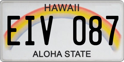 HI license plate EIV087