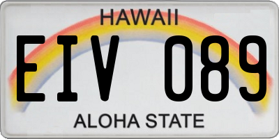 HI license plate EIV089