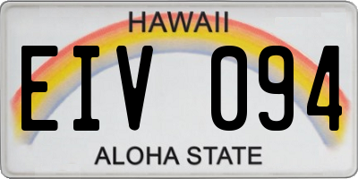 HI license plate EIV094