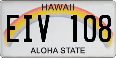 HI license plate EIV108