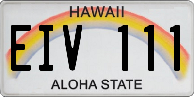 HI license plate EIV111