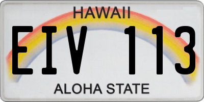 HI license plate EIV113