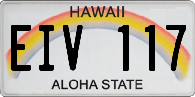 HI license plate EIV117
