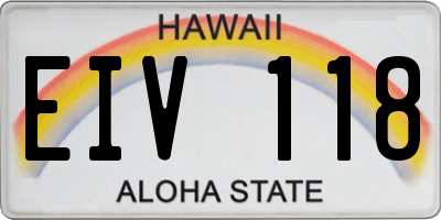 HI license plate EIV118