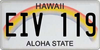 HI license plate EIV119