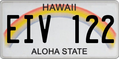 HI license plate EIV122