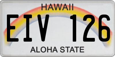 HI license plate EIV126