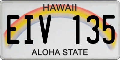 HI license plate EIV135