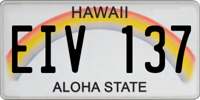 HI license plate EIV137