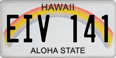 HI license plate EIV141