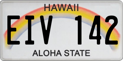 HI license plate EIV142