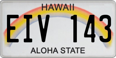 HI license plate EIV143