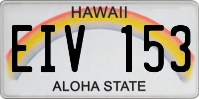 HI license plate EIV153