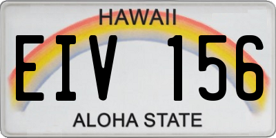 HI license plate EIV156
