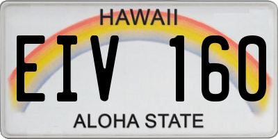HI license plate EIV160