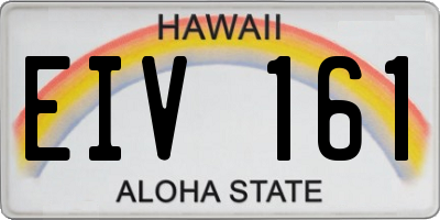 HI license plate EIV161
