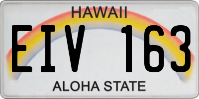 HI license plate EIV163
