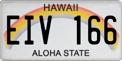 HI license plate EIV166