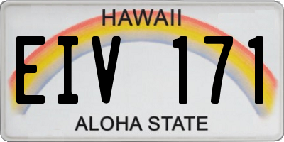 HI license plate EIV171