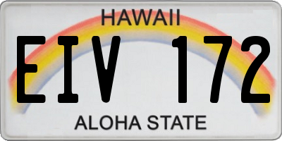HI license plate EIV172