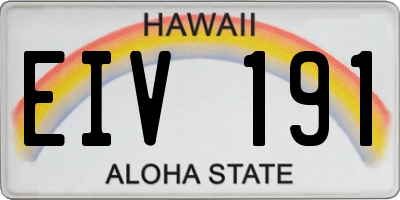 HI license plate EIV191