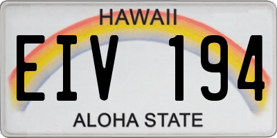 HI license plate EIV194