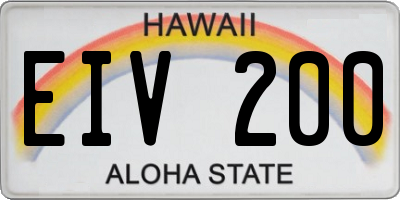 HI license plate EIV200