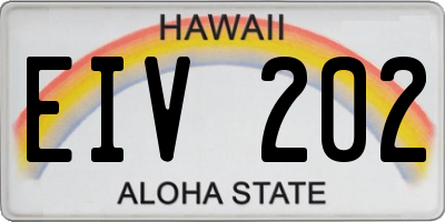 HI license plate EIV202