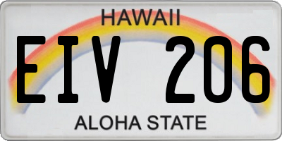 HI license plate EIV206