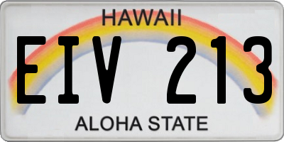 HI license plate EIV213
