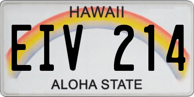 HI license plate EIV214