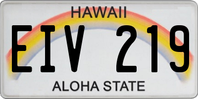 HI license plate EIV219