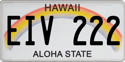 HI license plate EIV222