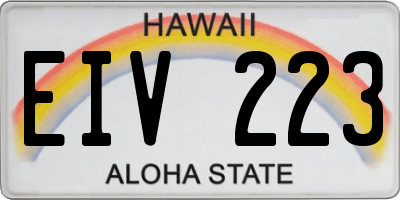 HI license plate EIV223