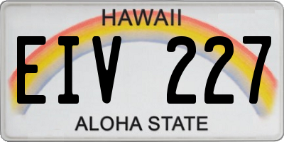 HI license plate EIV227