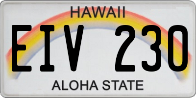 HI license plate EIV230