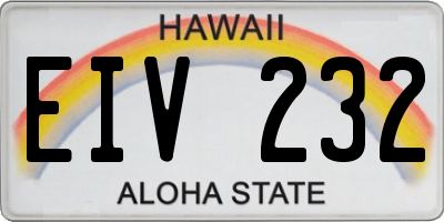 HI license plate EIV232