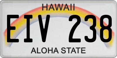 HI license plate EIV238