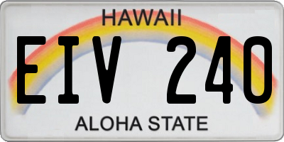 HI license plate EIV240