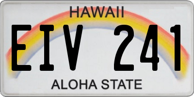 HI license plate EIV241